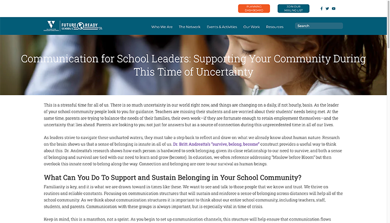 Communication for School Leaders article